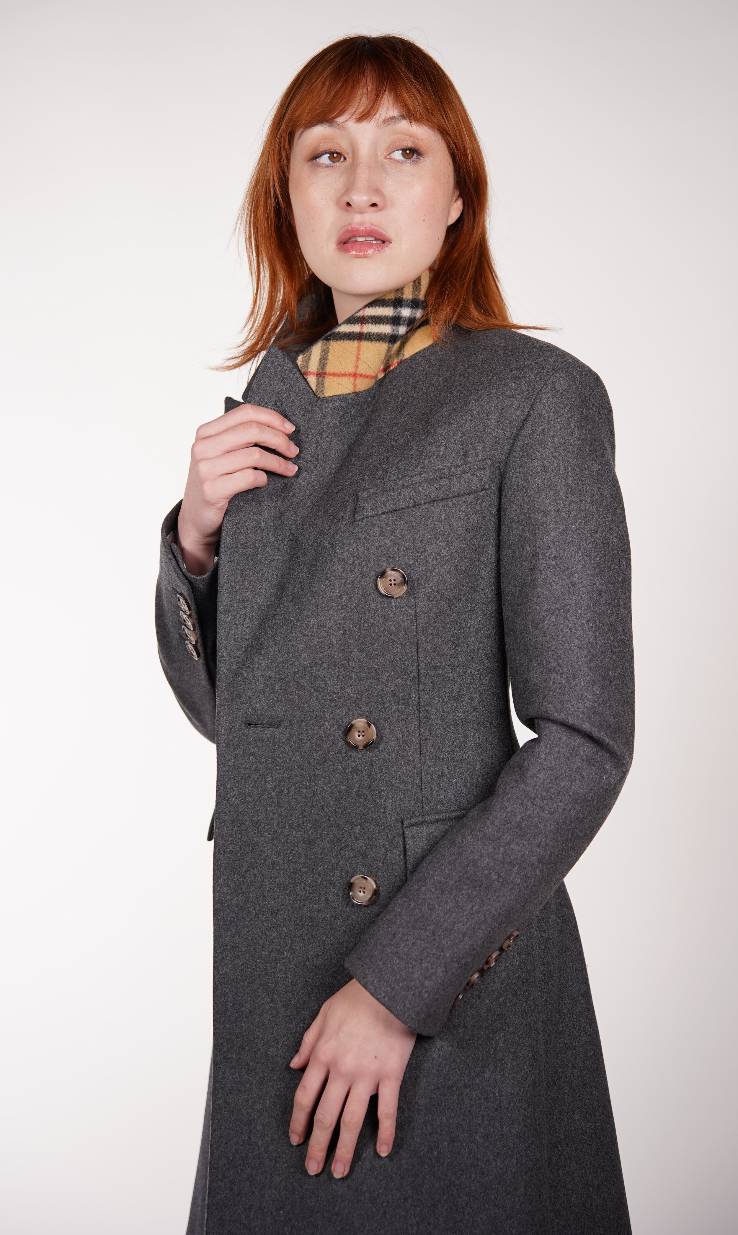 BURBERRY PRORSUM ウールコート（チャコールグレー）（IT46） Burberry Prorsum Woman Black Cashmere Blend Trench Coat — Check It